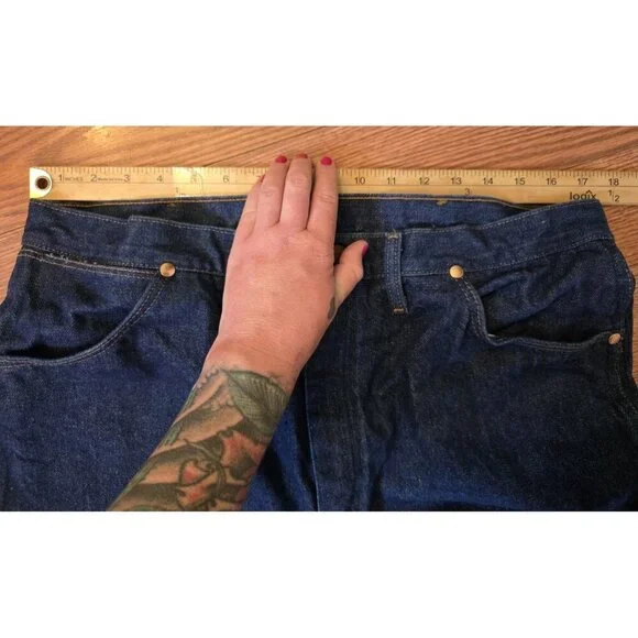 Wrangler Jeans Mens (38x30) 36x30 Dark Wash High Rise Cowboy Cut Rodeo Western - Picture 3 of 10